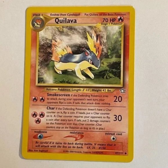 Pokémon Neo Genesis cards: Uncommon Quilava & Uncommon Super Scoop Up Trainer - Picture 11 of 15